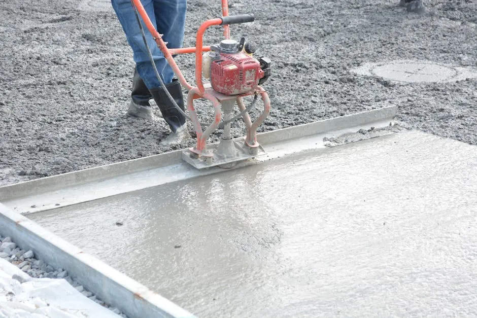betonowe fundamenty na placu budowy poddawane analizie technicznej