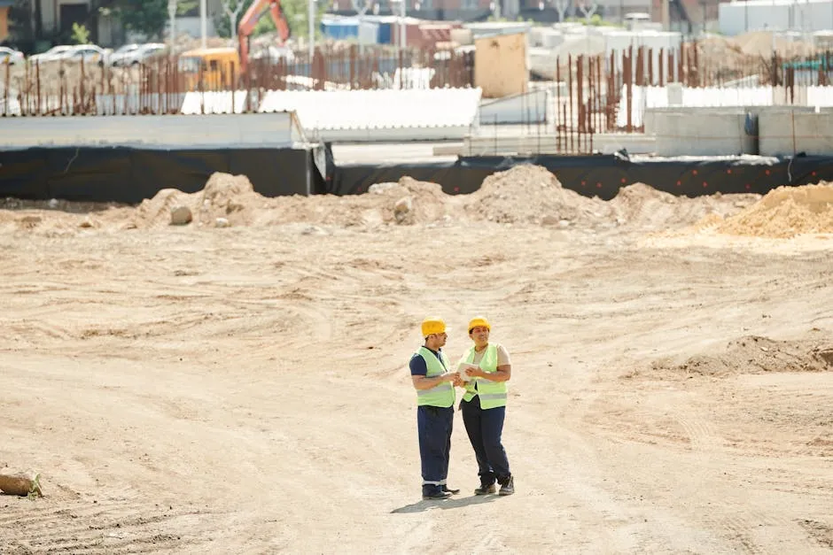 Profesjonalny plan logistyczny placu budowy z naniesionymi punktami dostaw mieszanki betonowej Profesjonalny plan logistyczny placu budowy z naniesionymi punktami dostaw mieszanki betonowej